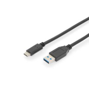 Digitus USB kabel USB 3.2 gen. 1 (USB 3.0) USB-C® utikač, USB-A utikač 1.00 m crna dvostruko zaštićen AK-300146-010-S