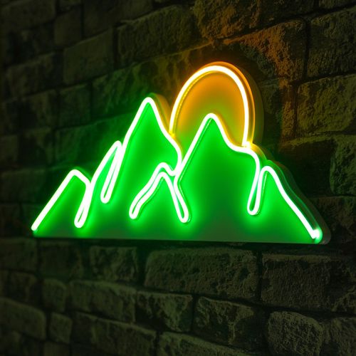 Wallity Ukrasna plastična LED rasvjeta, Mountain - Green, Yellow slika 7