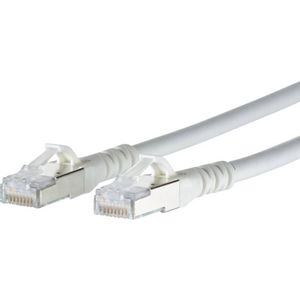 Metz Connect 1308450588-E RJ45 mrežni kabel, Patch kabel cat 6a S/FTP 0.50 m bijela sa zaštitom za nosić 1 St.