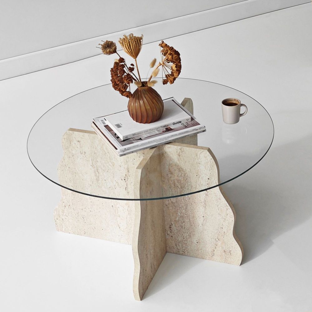 Kafa stol Butterfly – boje: travertin, proziran slika 2
