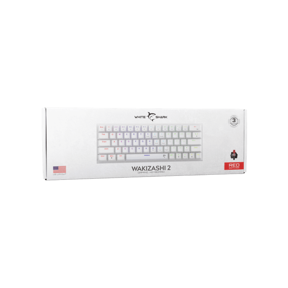 WHITE SHARK Tastatura GK-002211V2 WAKIZASHI-2 / bijela, US-RED.SW slika 8