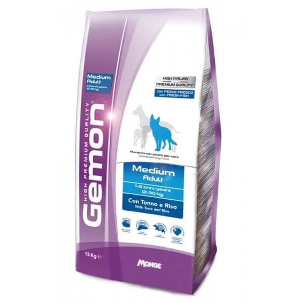 Gemon Medium Adult briketi za pse, tuna i riža, 15kg slika 1