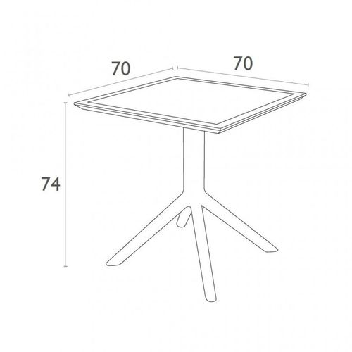 Stol za terasu — CONTRACT • 70 cm × 70 cm slika 2