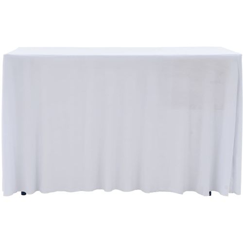 Rastezljive navlake za stol 2 kom duge 183 x 76 x 74 cm bijele slika 20