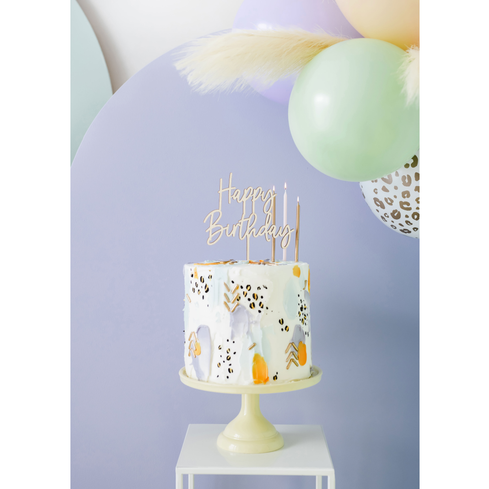 Kpt57-100 Dekoracija Za Tortu Happy Birthday 6cm slika 3