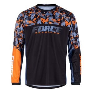 Force Majica za biciklizam Reckless Black/Orange