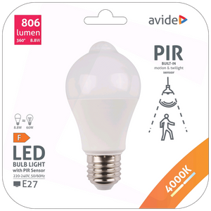 Avide pametna sijalica, LED 8.8W, E27, 4000K, PIR senzor - Smart LED Globe A60 8.8W