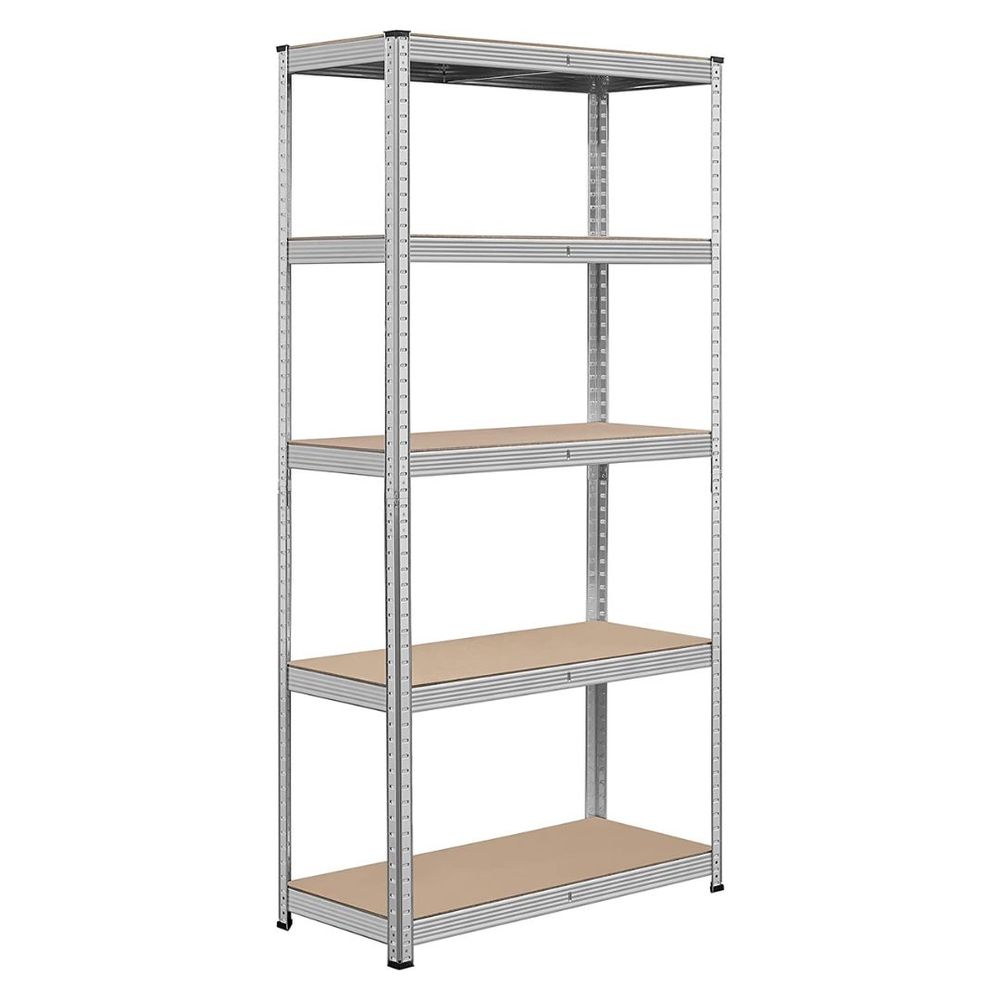 Metalna polica s 5 spratova – 180 x 90 x 40 cm – Metalik siva (Zn) slika 1