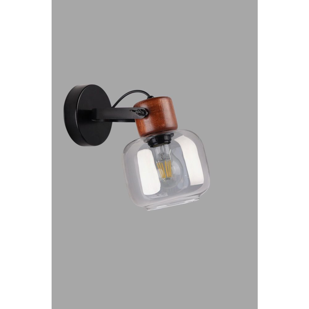 Opviq Zidna lampa 908, siva, orah, crna slika 3