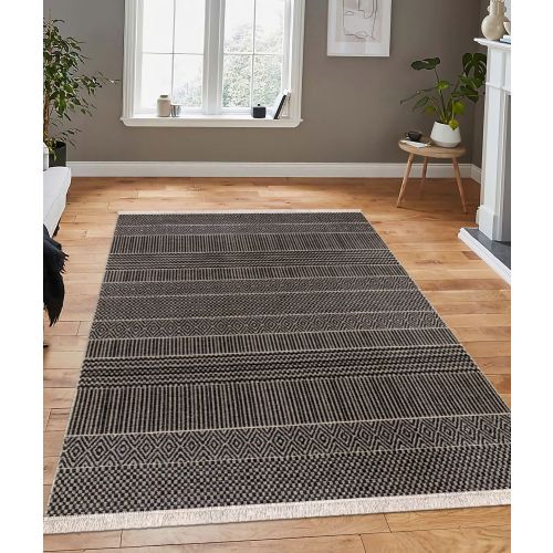 Tepih Conceptum Hypnose 23041A - Crno-Beli (60 x 100 cm) slika 1