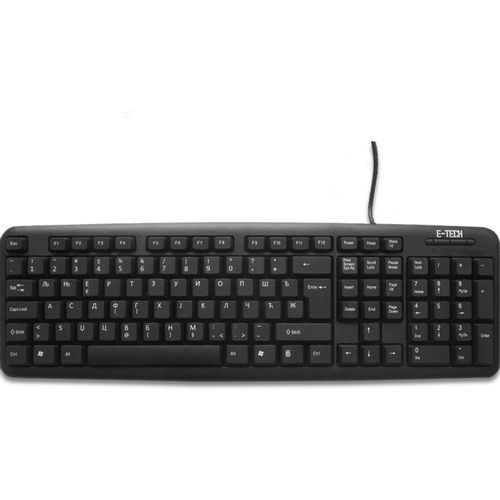 Etech E-5050 USB YU crna tastatura (CYR) slika 1