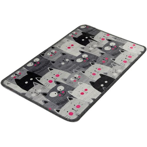 Colourful Cotton Tepih kupaonski, Meow - Grey (40 x 60) slika 2