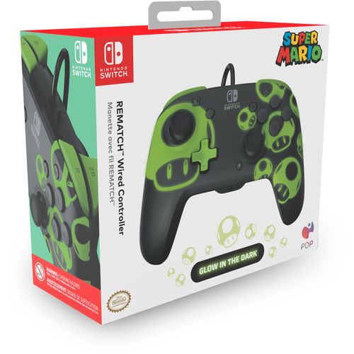 PDP NINTENDO SWITCH WIRED CONTROLLER REMATCH - 1UP GLOW IN THE DARK slika 8