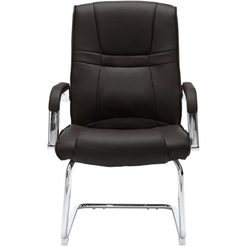 Konzolna uredska stolica od umjetne kože crna slika 10