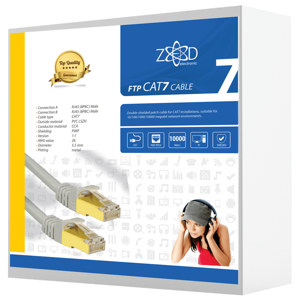 ZED electronic Mrežni FTP kabl, CAT7, dužina 15.0 metara - FTP7/15 slika 1