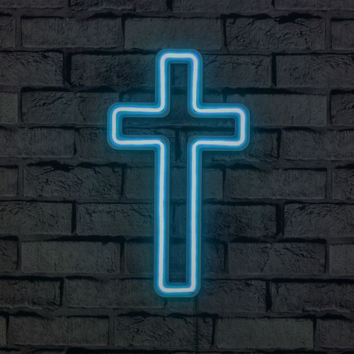 Wallity Ukrasna plastična LED rasvjeta, Cross Sign - Blue slika 8