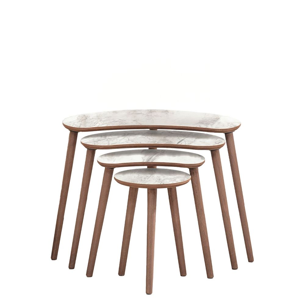 Nesting Table Moon - Set od 4 komada u bijeloj boji slika 6