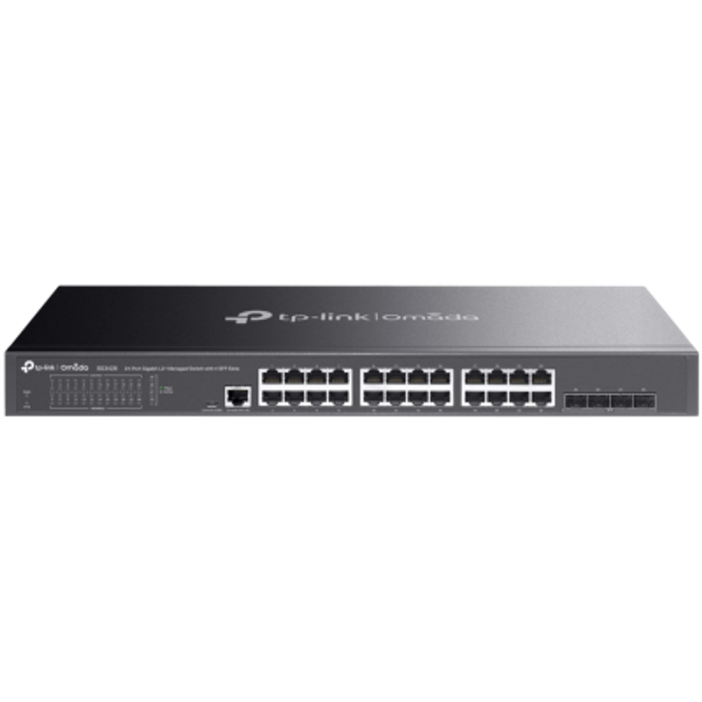 TP-Link SG3428 Omada 24-Port Gigabit L2+ Managed Switch with 4 SFP Slots, 24× Gigabit RJ45 ports and 4× Gigabit SFP slots, Omada APP, Static Routing, VLAN, ACL, QoS, IGMP Snooping, OAM, DDM, ERPS, Fanless, 1U, Zero-TouchProvisioning, ERPS slika 1