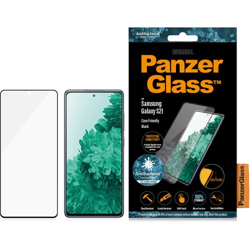 Panzerglass zaštitno staklo za Samsung Galaxy S21 case friendly antibacterial black slika 1