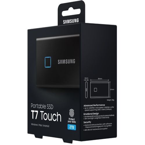 SAMSUNG Portable T7 Touch 2TB crni eksterni SSD MU-PC2T0K slika 8