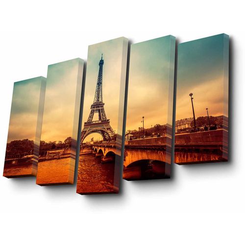 5PUC-093 Multicolor Decorative Canvas Painting (5 Pieces) slika 3