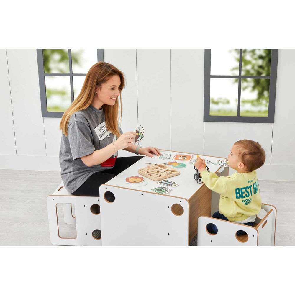 Set stola za djecu Goldfinch 2, boje: bijela, prirodna slika 3