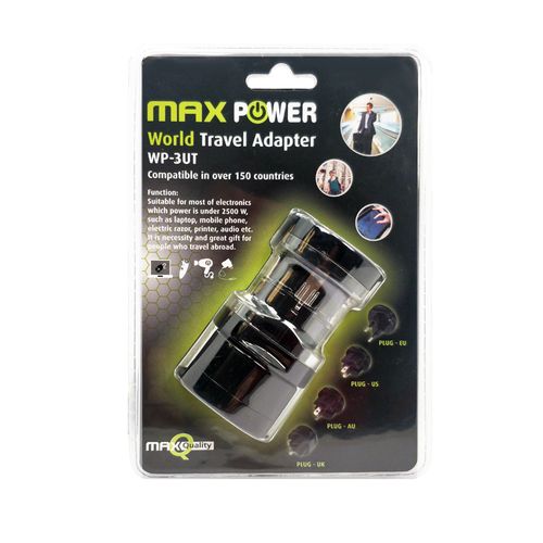 MAXPOWER adapter univerzalni putni WP-3UT crni slika 1