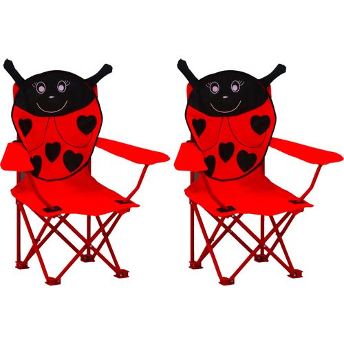 Dječje vrtne stolice od tkanine 2 kom crvene slika 1