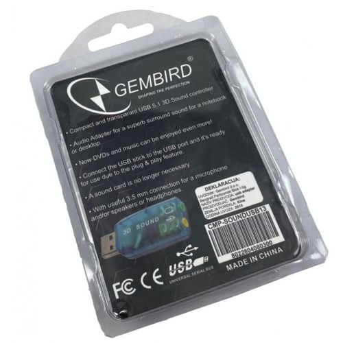 CMP-SOUNDUSB13 ** Gembird USB 5.1 3D zvucna karta, zamenjuje audio kontrolor u PC (SC-USB-01) (223) slika 3