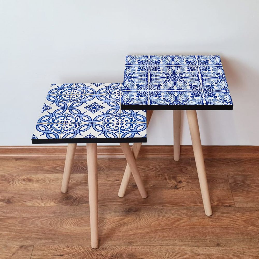 Nesting stolovi 2Shp409 - (2 komada) - boje: mornarsko plava, bijela slika 1