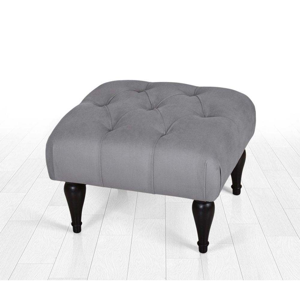 Pouffe Floral - Grey Grey s cvjetnim uzorkom slika 3