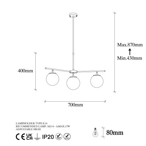 Atmaca - 10251 Crno-Zlatno-Beli Luster slika 7