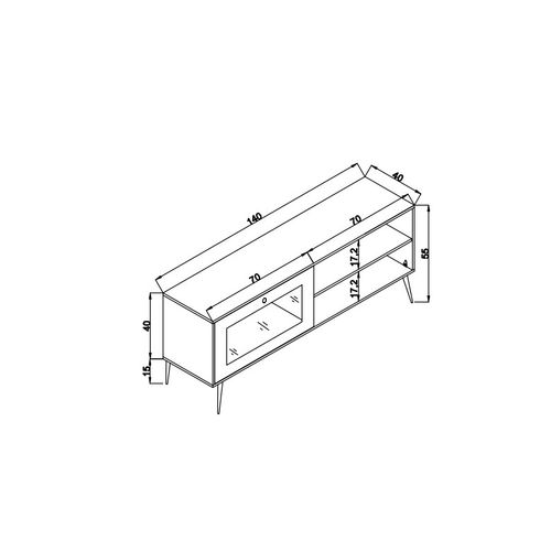 TV Stalak Calvin 140 Glass Oak Black slika 6