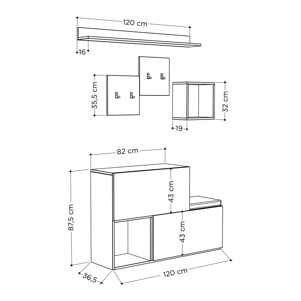 Holdon - Bijeli Hall Stand slika 4