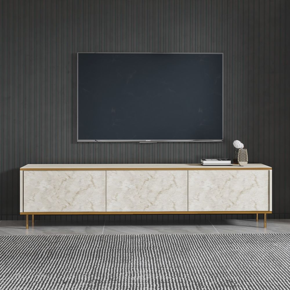 Imaj - Travertine, Zlatni Travertin TV Stalak slika 1
