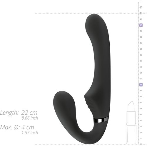 Vibracijski strap on dildo bez pojasa No-Parts - Avery, 22 cm, crni slika 14