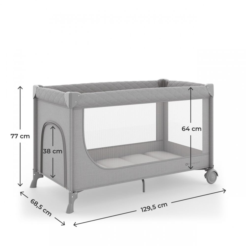 Kinderkraft Vikend krevetac Leody Up, Grey slika 3