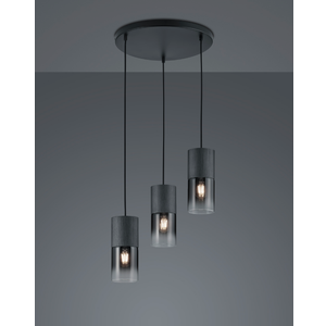 Trio Lighting luster ROBIN 3×E27 – crno-mat