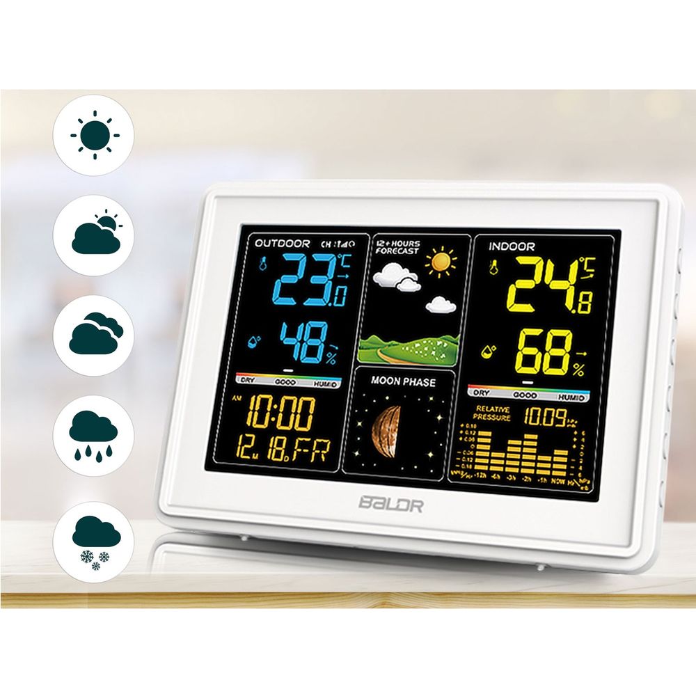 Meteorološka stanica s zaslonom BD-907 bijela slika 6