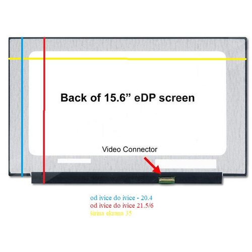 LED Ekran za laptop 15.6 slim 30pin HD kraci bez kacenja slika 2