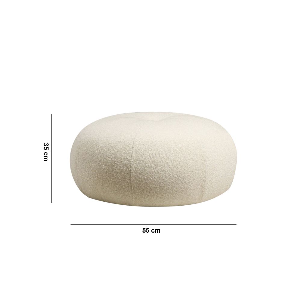 Tina - Bouclet White Pouffe slika 3