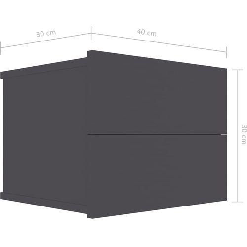 Noćni ormarići 2 kom sivi 40 x 30 x 30 cm od iverice slika 25