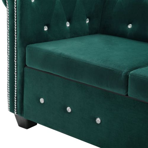 Trosjed Chesterfield s baršunastom presvlakom 199 x 75 x 72 cm zeleni slika 36