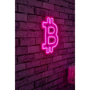 Wallity Ukrasna plastična LED rasvjeta, Bitcoin - Pink