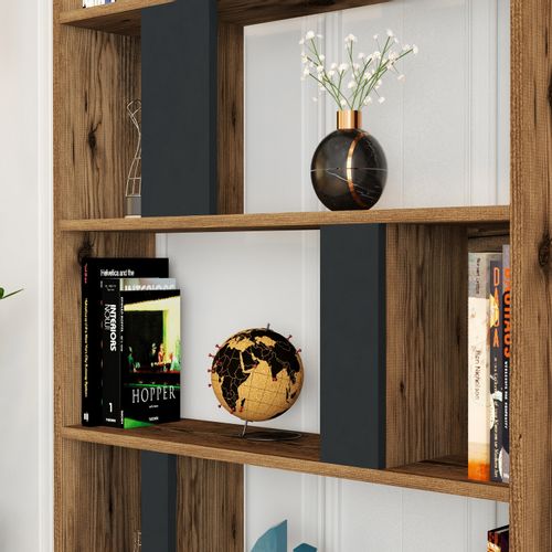 Woody Fashion Polica za knjige, Lima - Walnut, Anthracite slika 3