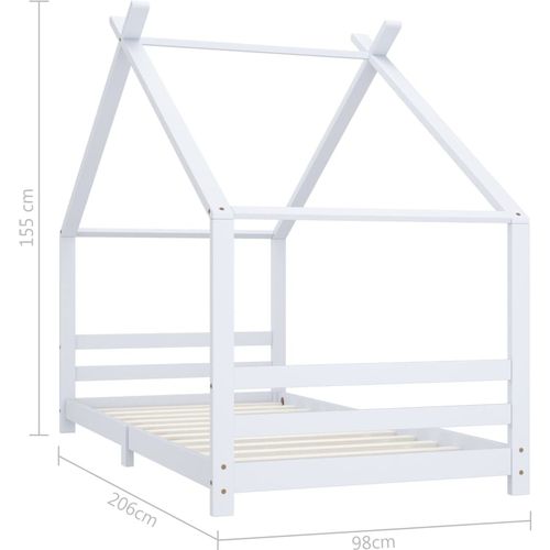 Okvir za dječji krevet od masivne borovine bijeli 90 x 200 cm slika 31