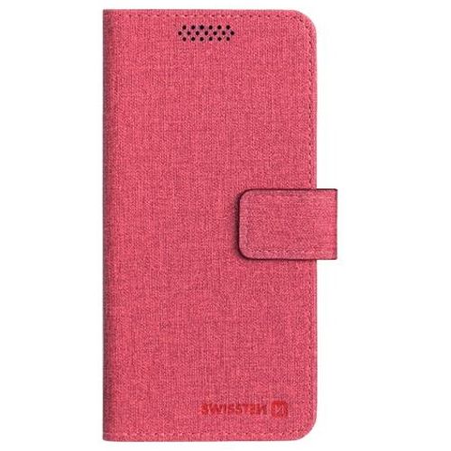 SWISSTEN preklopni etui za mobitel, veličina XL, 158 x 80mm, tekstil, crvena slika 1