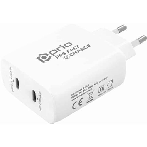 Prio 50W zidni punjač za brzo punjenje 30W PD PPS (USB C) + 20W PD (USB C) bijeli slika 4