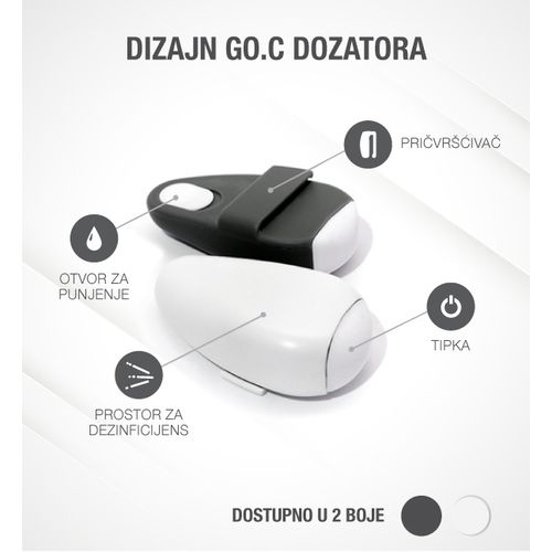 GO.C - osobni dozator antiseptika, crni slika 2