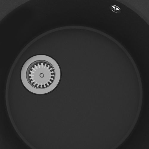 Kuhinjski sudoper s otvorom protiv prelijevanja crni granitni slika 17